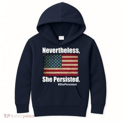 Nevertheless She Persisted American Flag Kids Hoodie