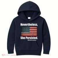Nevertheless She Persisted American Flag Kids Hoodie thumb 0