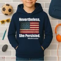 Nevertheless She Persisted American Flag Kids Hoodie thumb 2