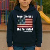 Nevertheless She Persisted American Flag Kids Hoodie thumb 3