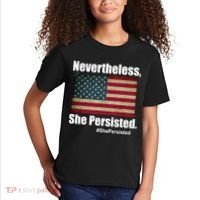 Nevertheless She Persisted American Flag Kids T-Shirt thumb 2