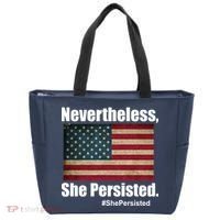 Nevertheless She Persisted American Flag Tote Bag thumb 0