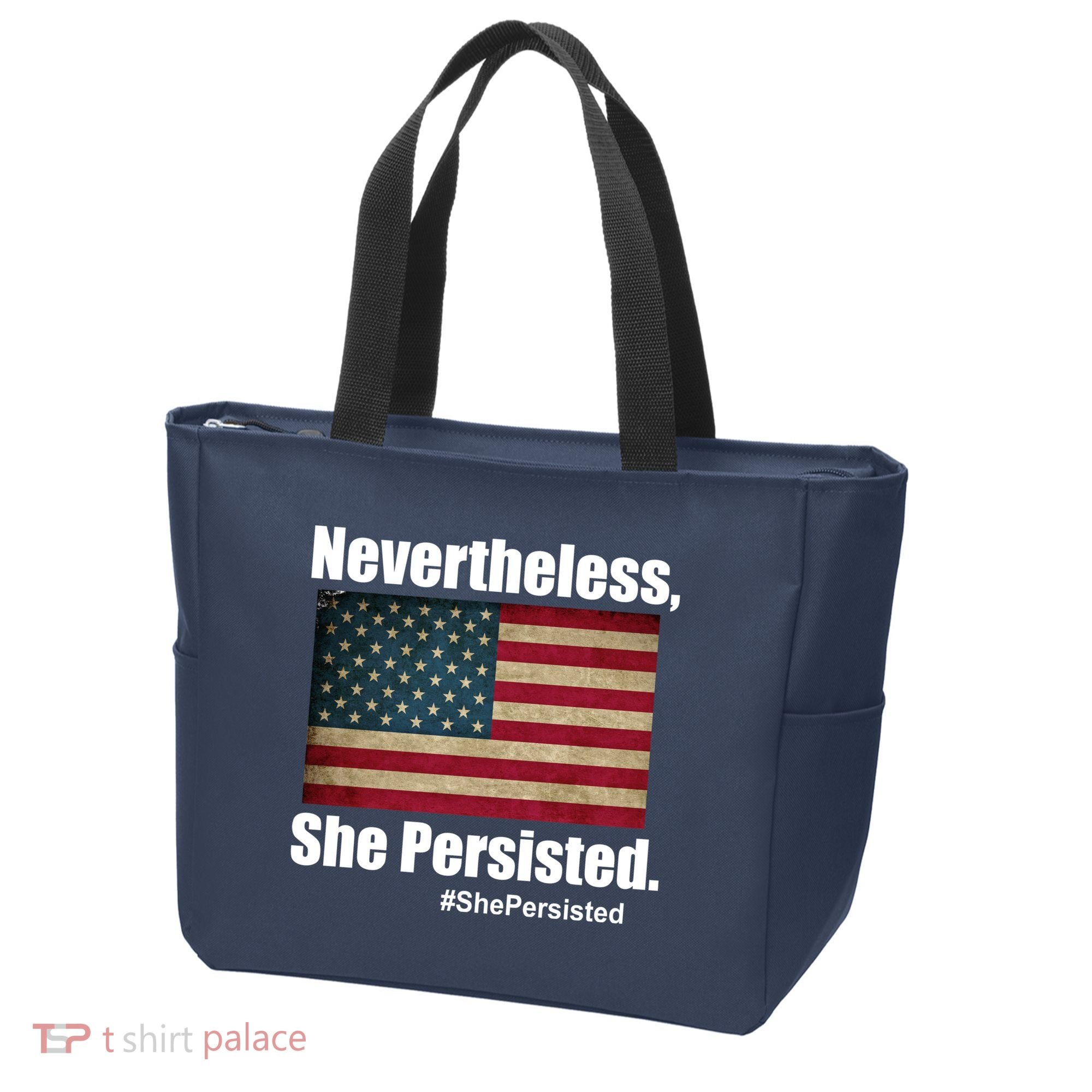Nevertheless She Persisted American Flag Tote Bag