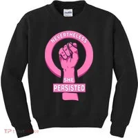 Nevertheless She Persisted Fist Tribute  Kids Sweatshirt thumb 0