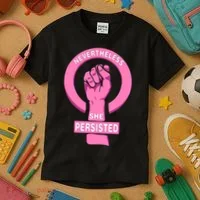 Nevertheless She Persisted Fist Tribute  Kids T-Shirt thumb 3