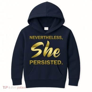 Nevertheless She Persisted Gold Signature Kids Hoodie