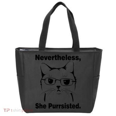 Nevertheless She Purrsisted Cat Persisted Tote Bag