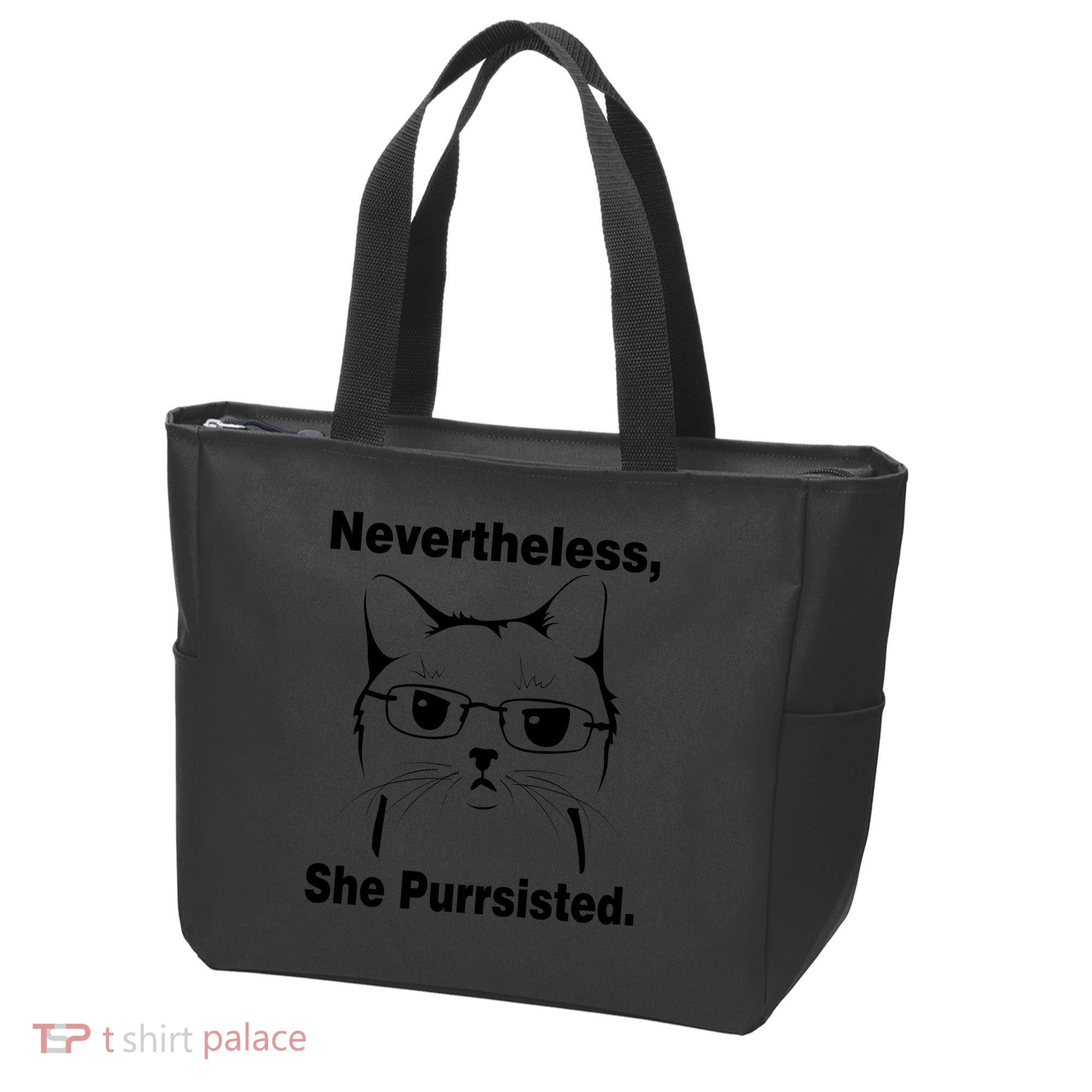 Nevertheless She Purrsisted Cat Persisted Tote Bag