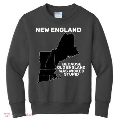 New England Because Old England Was Wicked Stupid Kids Sweatshirt