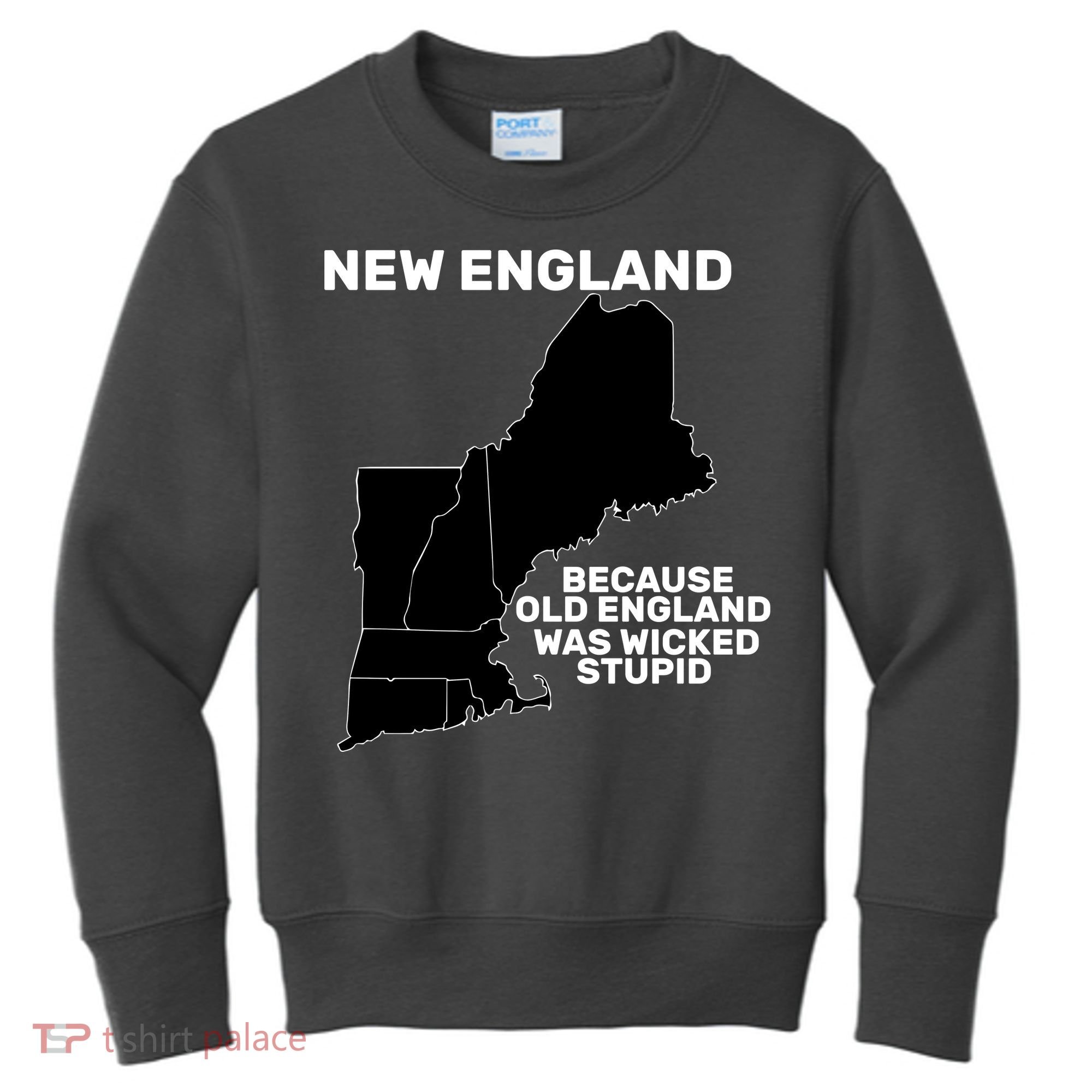 New England Because Old England Was Wicked Stupid Kids Sweatshirt