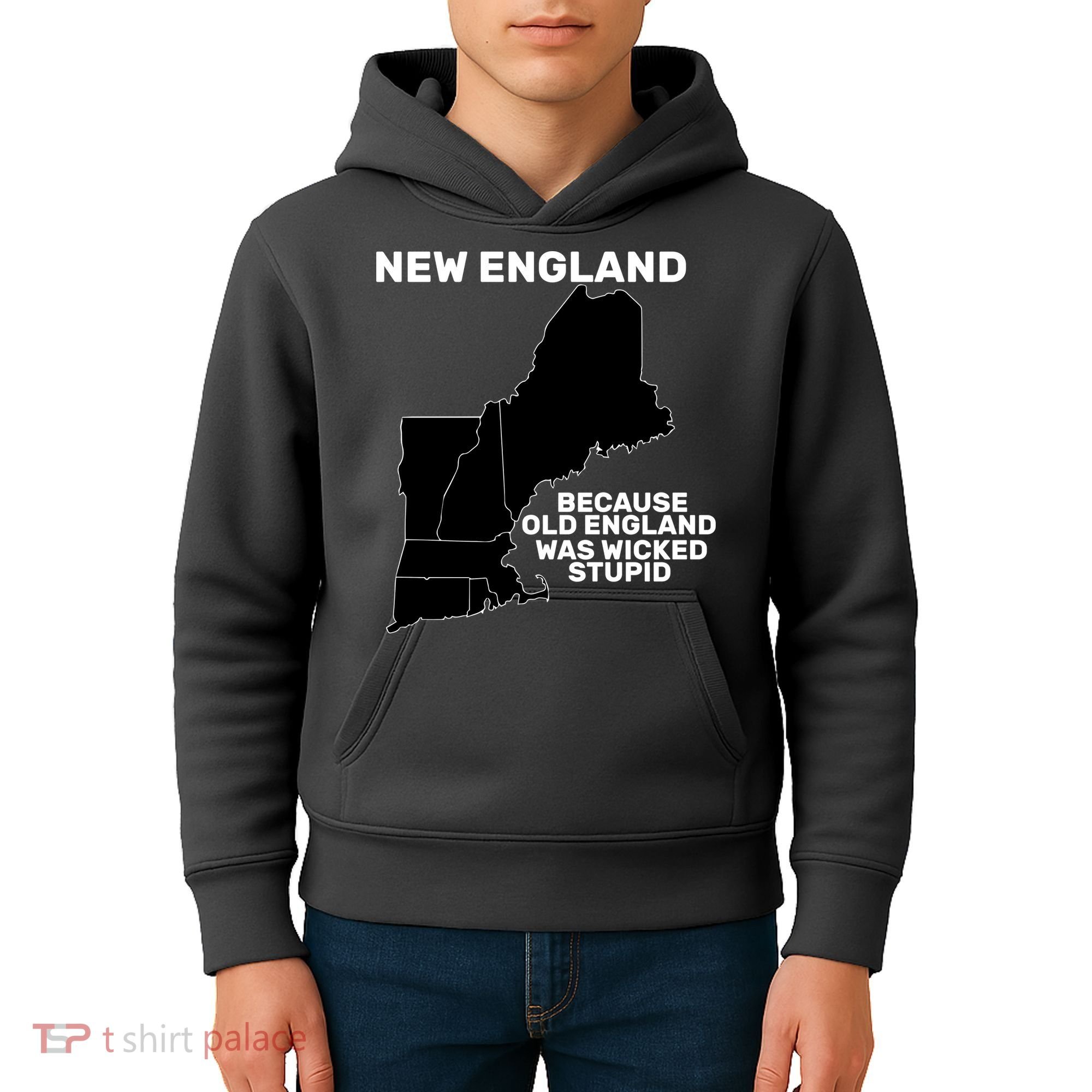 New England Because Old England Was Wicked Stupid Kids Hoodie