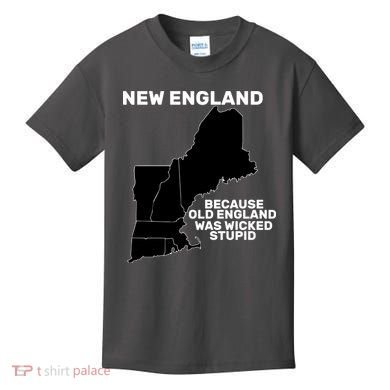 New England Because Old England Was Wicked Stupid Kids T-Shirt