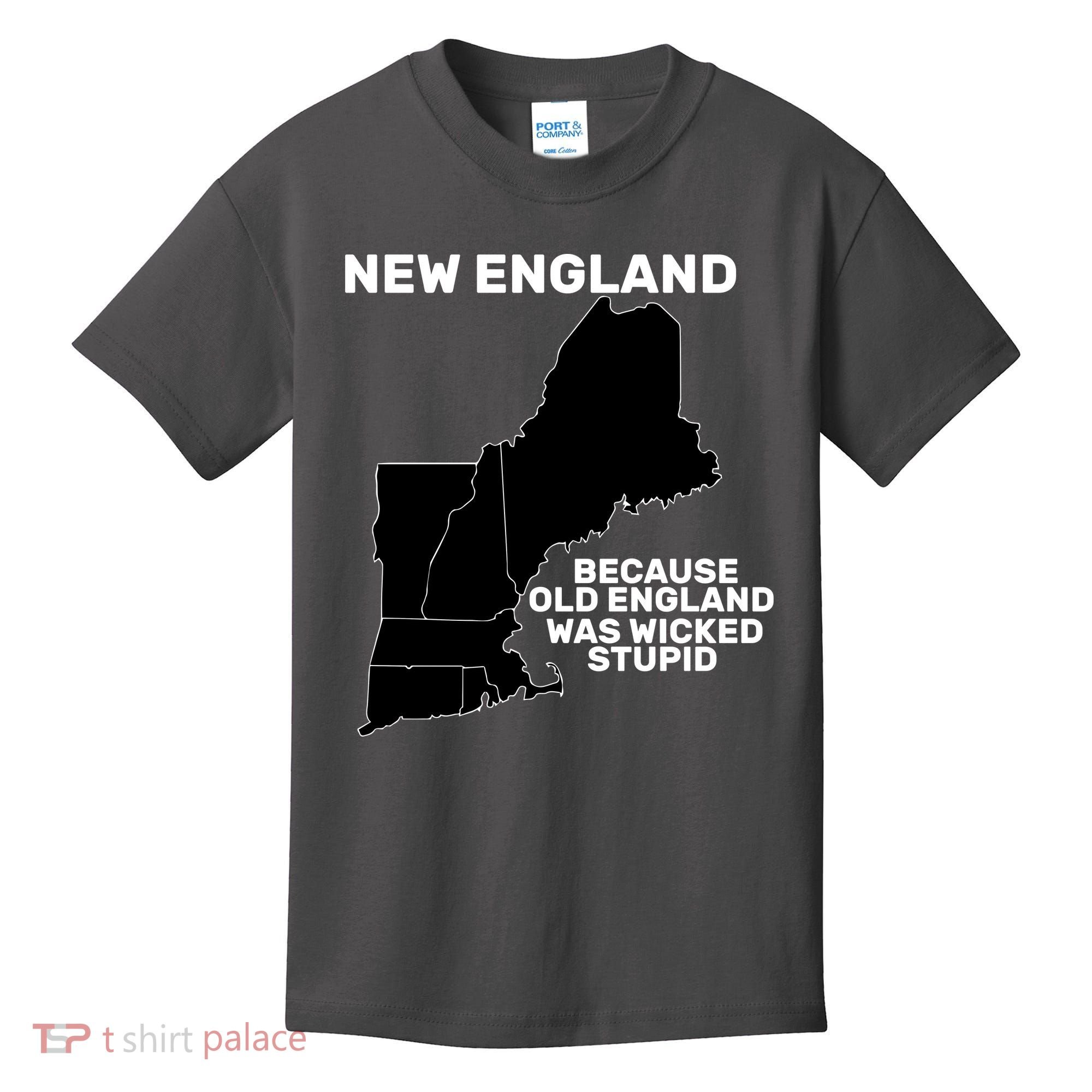New England Because Old England Was Wicked Stupid Kids T-Shirt