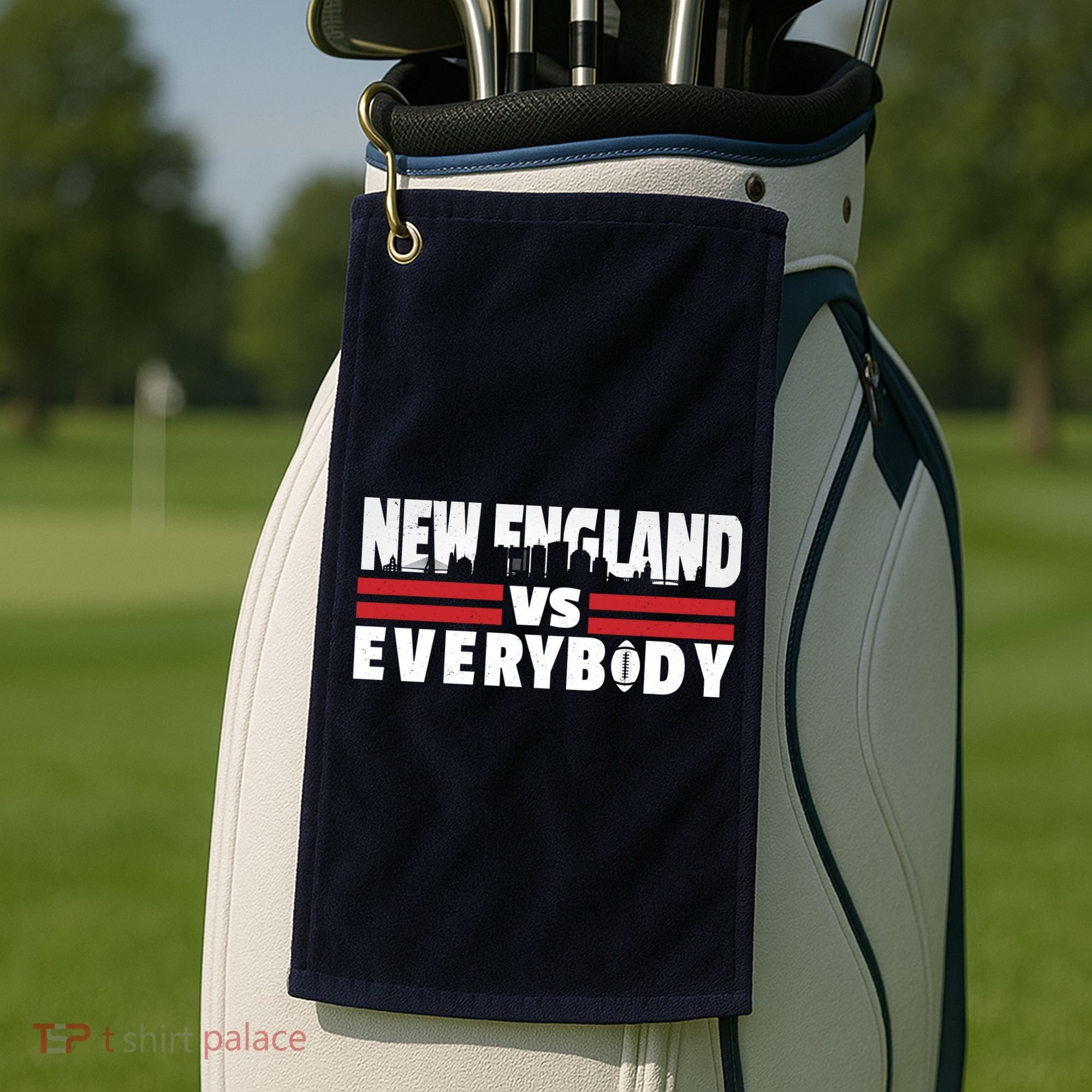 New England Vs Everybody City Golf Towel
