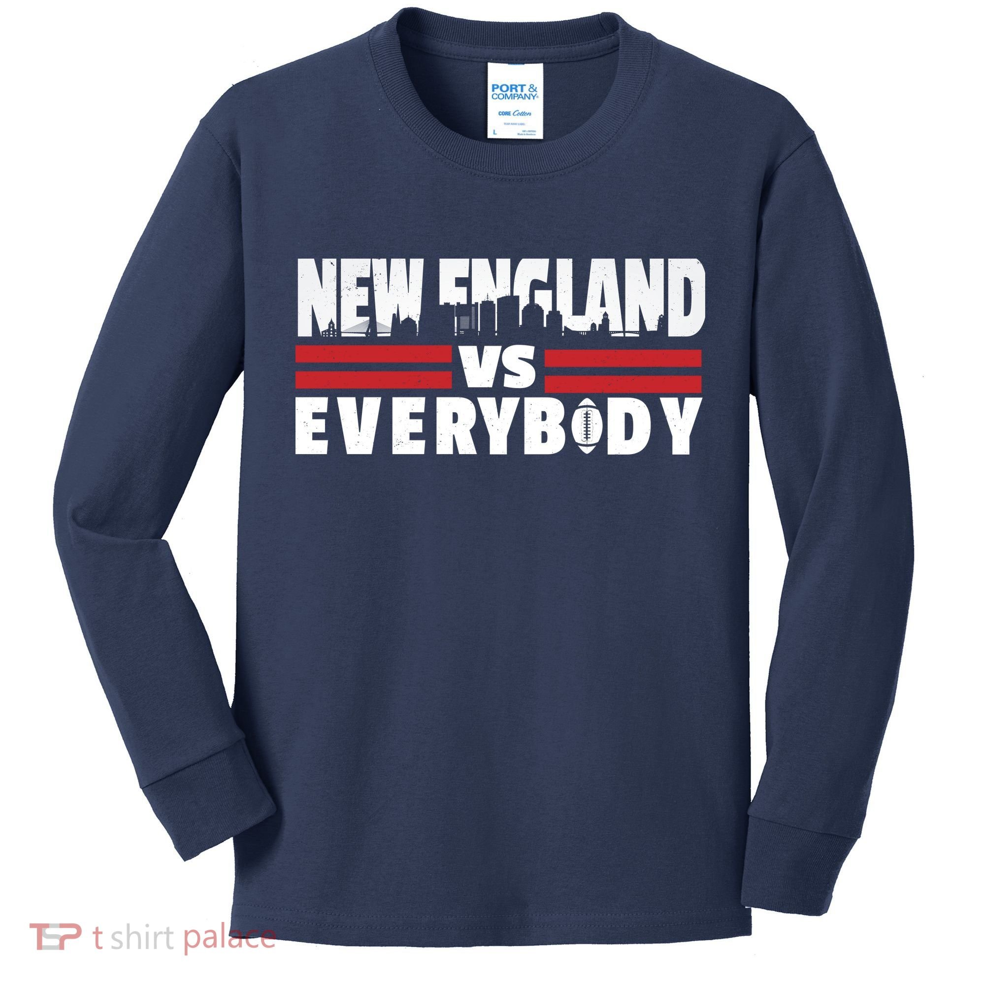 New England Vs Everybody City Kids Long Sleeve Shirt