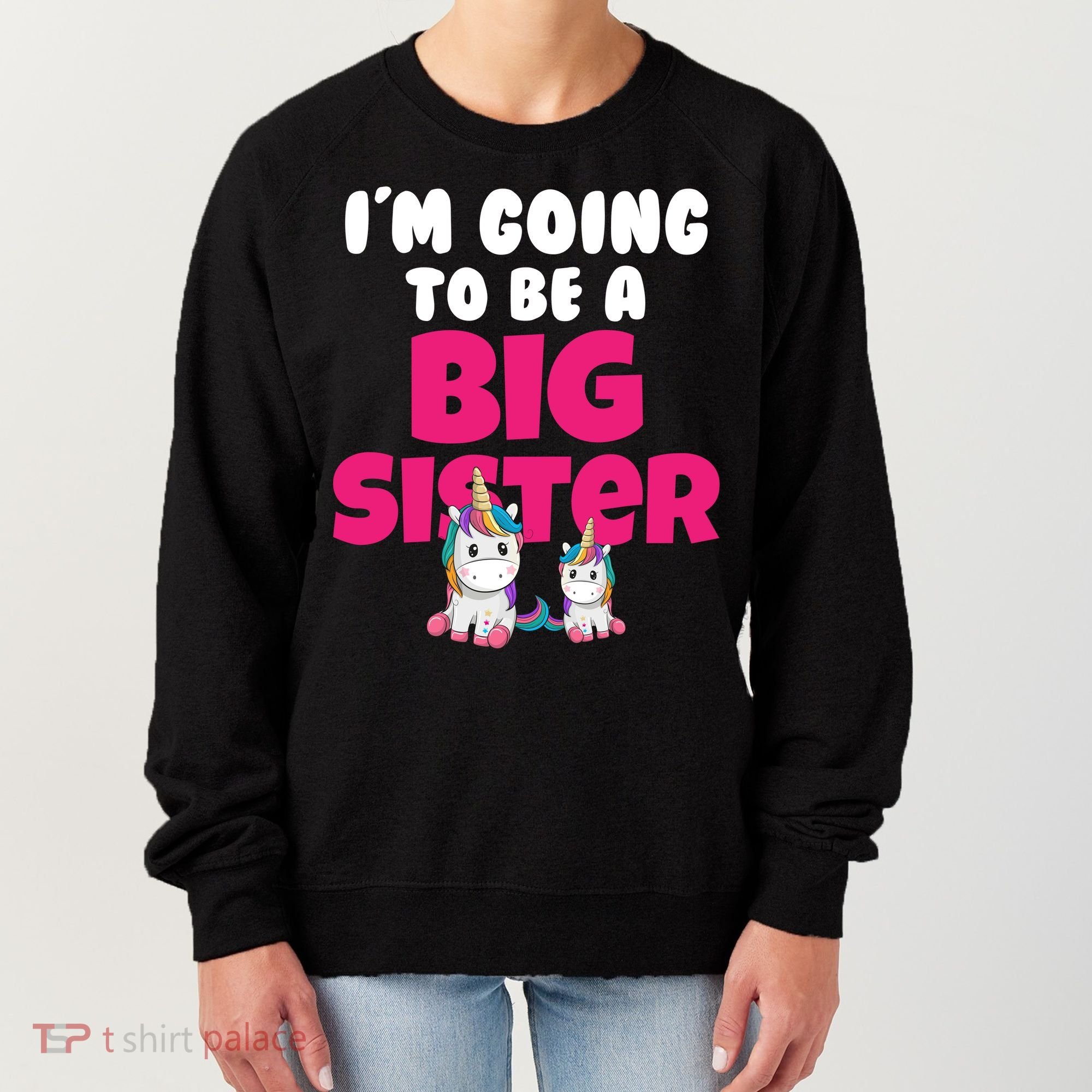 New I'm Going To Be A Big Sister Cute Unicorn Women's Sweatshirt
