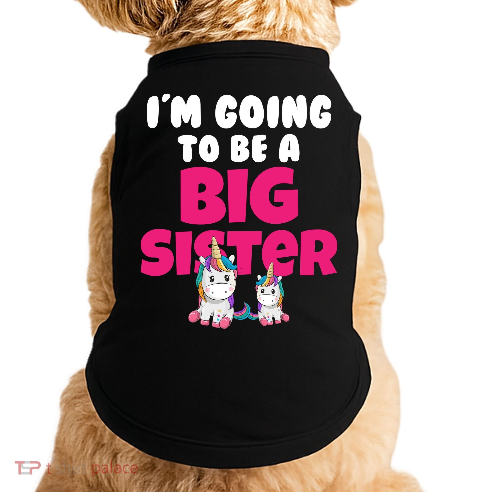 New I'm Going To Be A Big Sister Cute Unicorn Doggie Tank