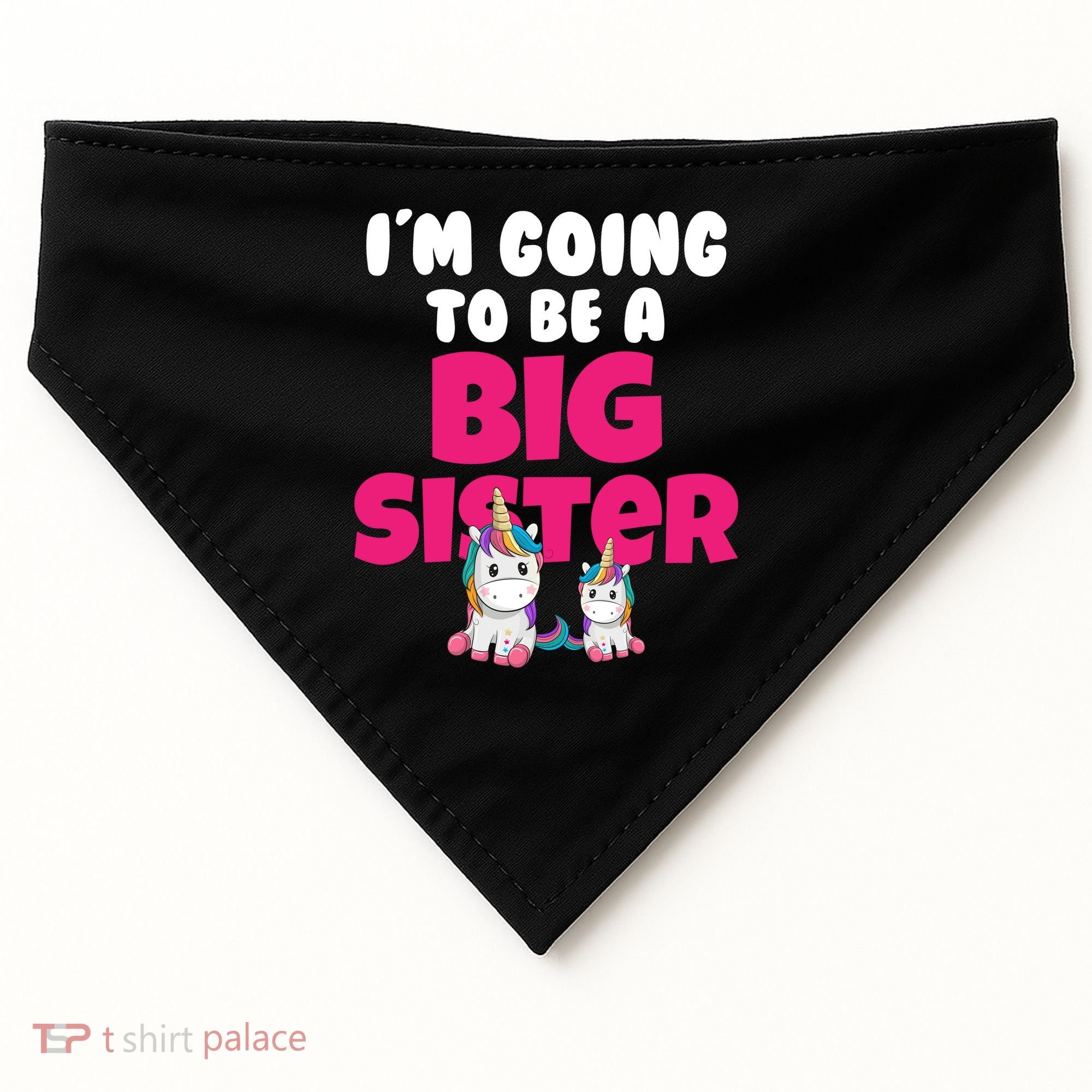 New I'm Going To Be A Big Sister Cute Unicorn USA-Made Doggie Bandana