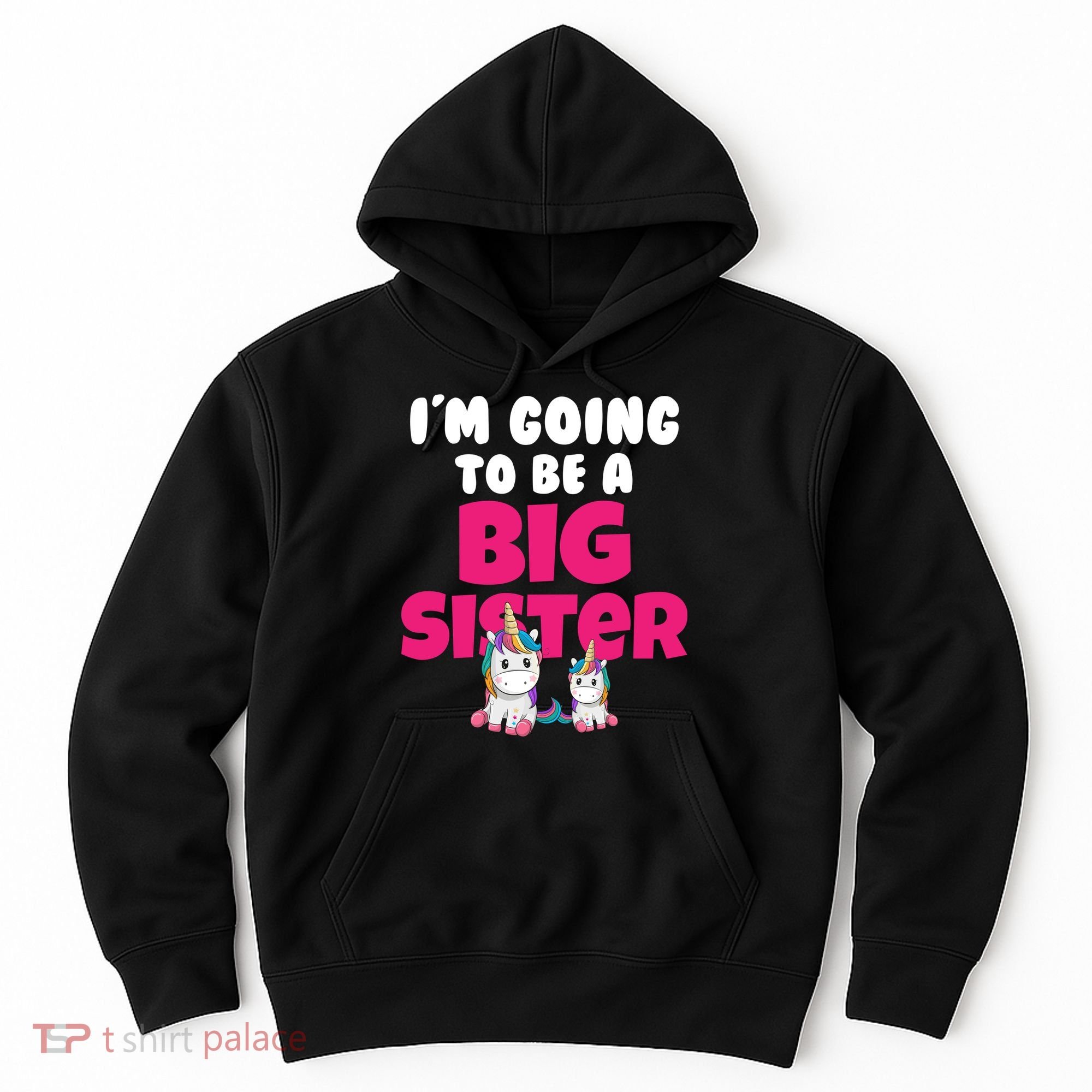 New I'm Going To Be A Big Sister Cute Unicorn Hoodie