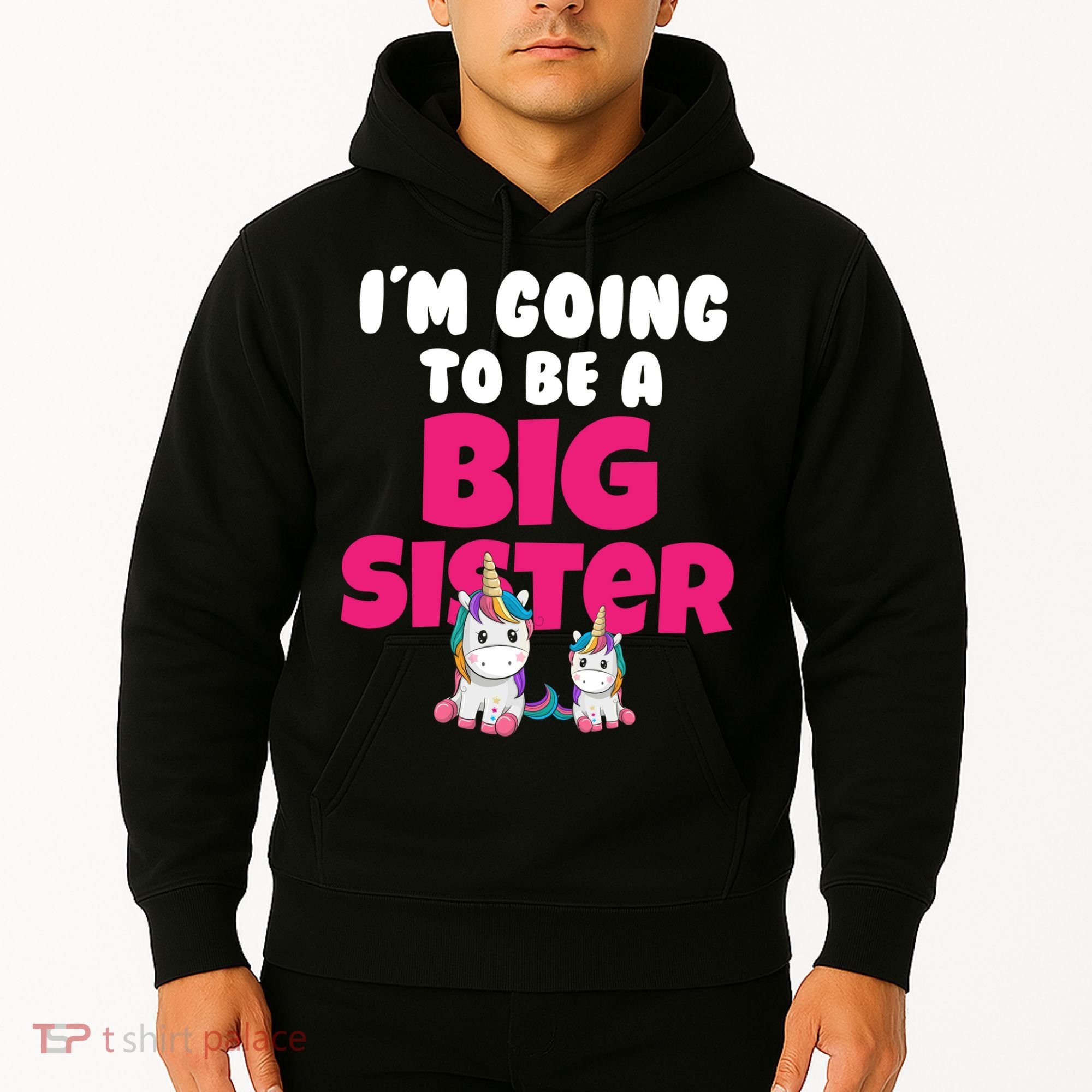 New I'm Going To Be A Big Sister Cute Unicorn Hoodie