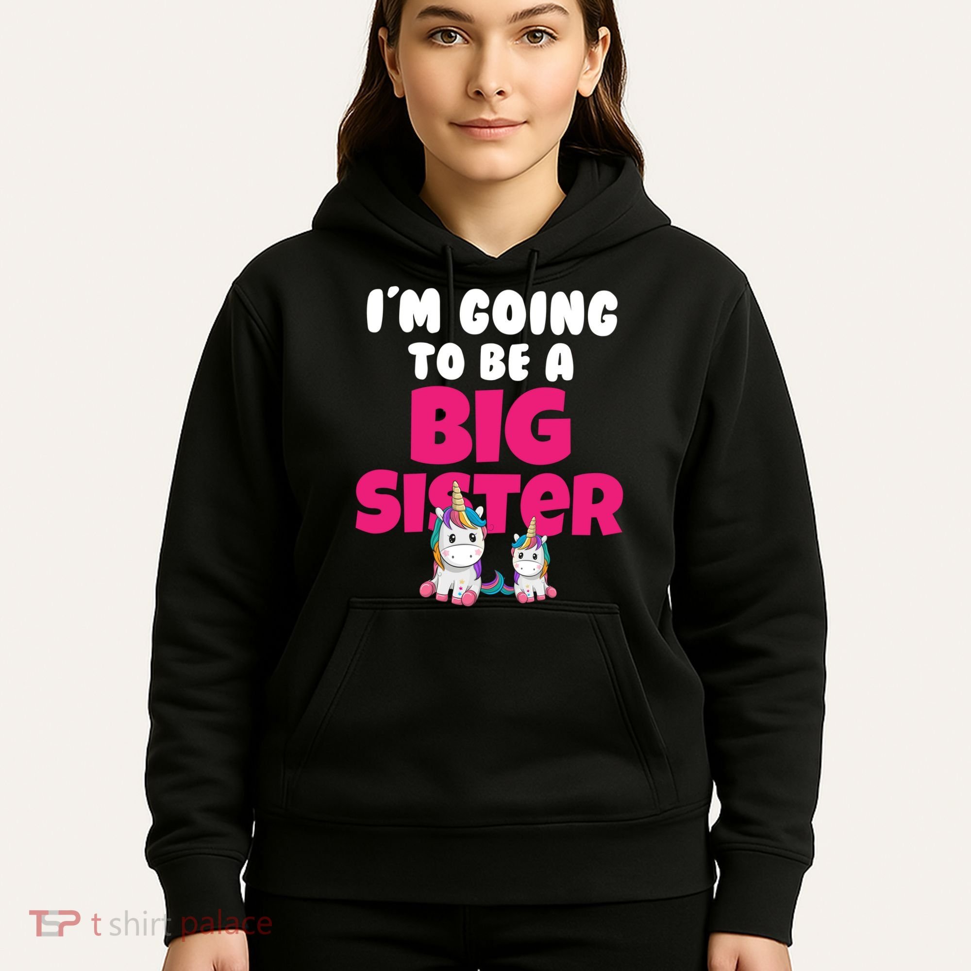 New I'm Going To Be A Big Sister Cute Unicorn Hoodie