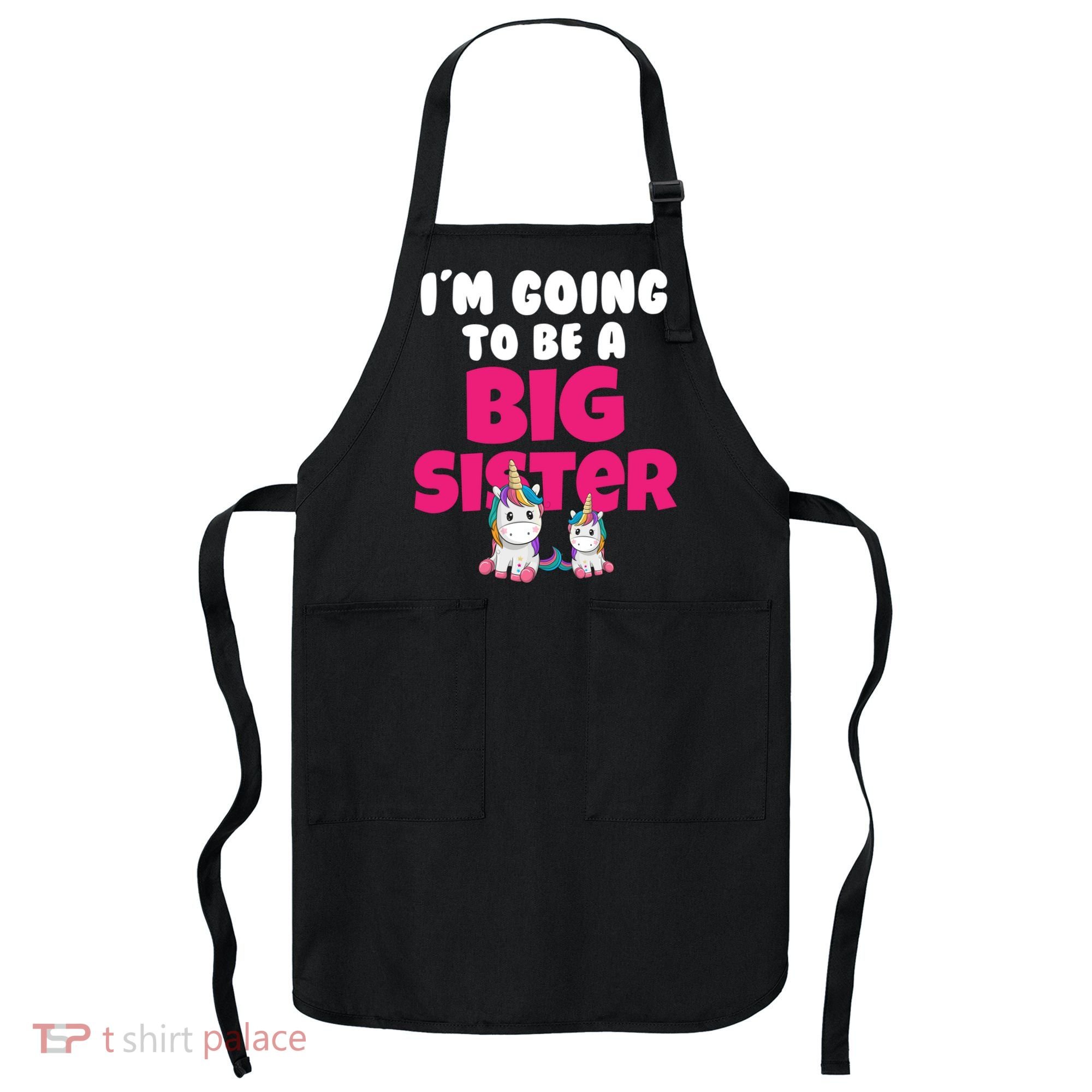 New I'm Going To Be A Big Sister Cute Unicorn Apron