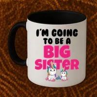 New I'm Going To Be A Big Sister Cute Unicorn Coffee Mug thumb 2