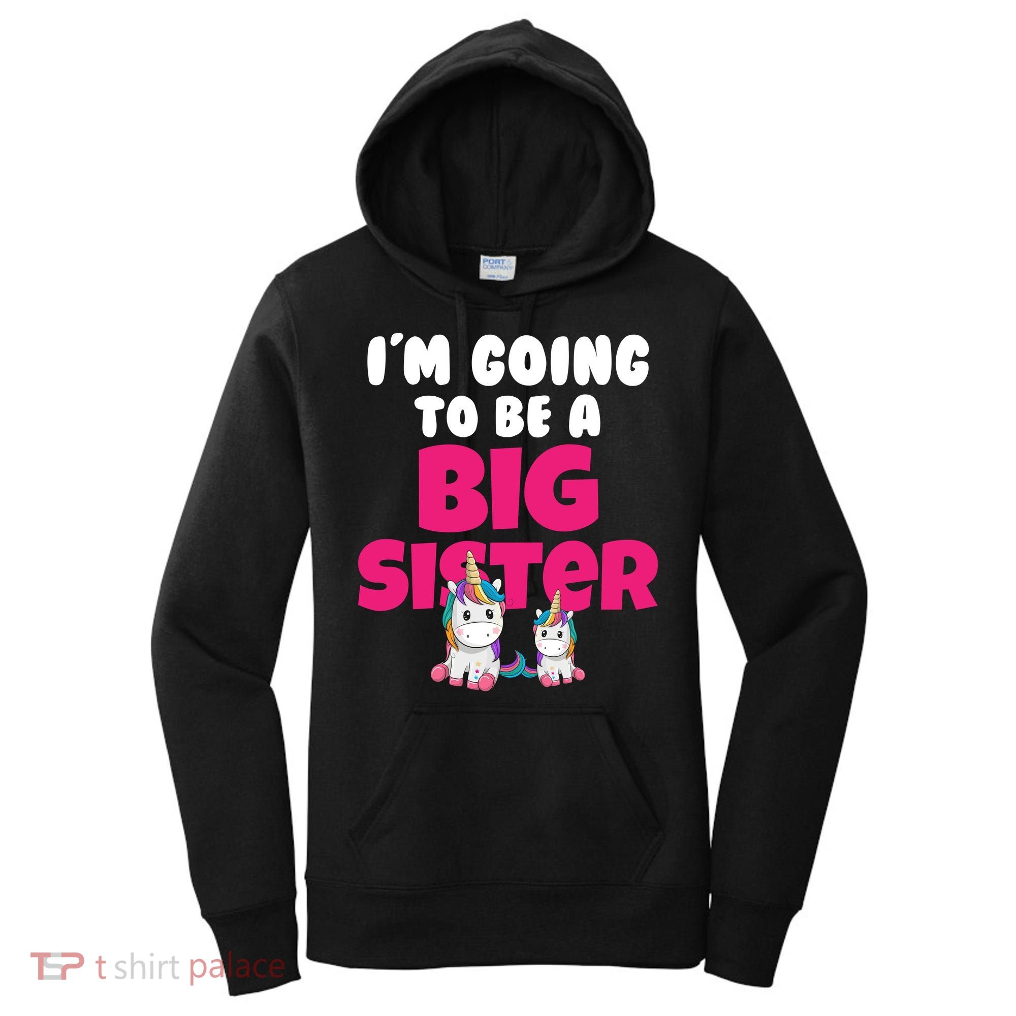 New I'm Going To Be A Big Sister Cute Unicorn Women's Hoodie