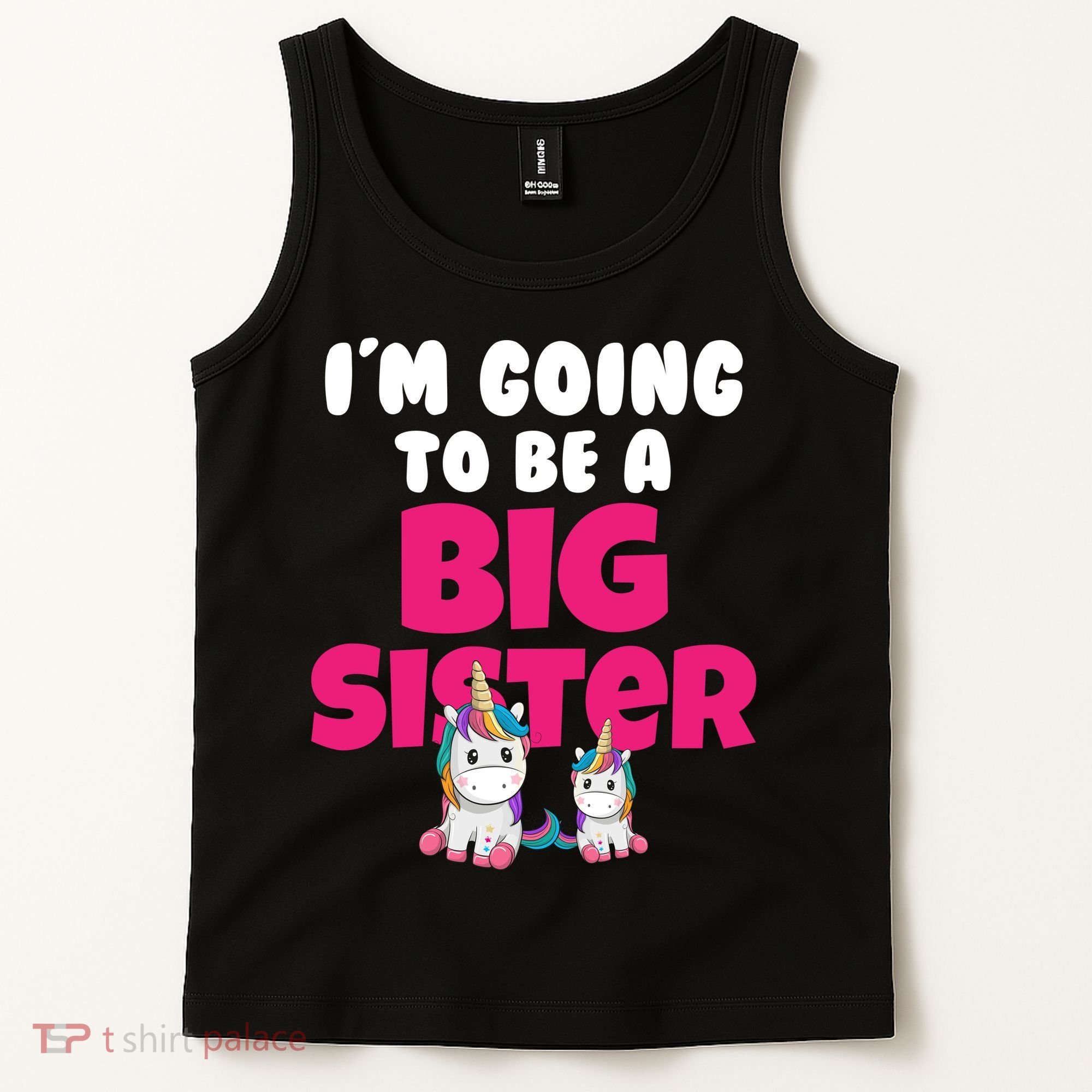 New I'm Going To Be A Big Sister Cute Unicorn Tank Top