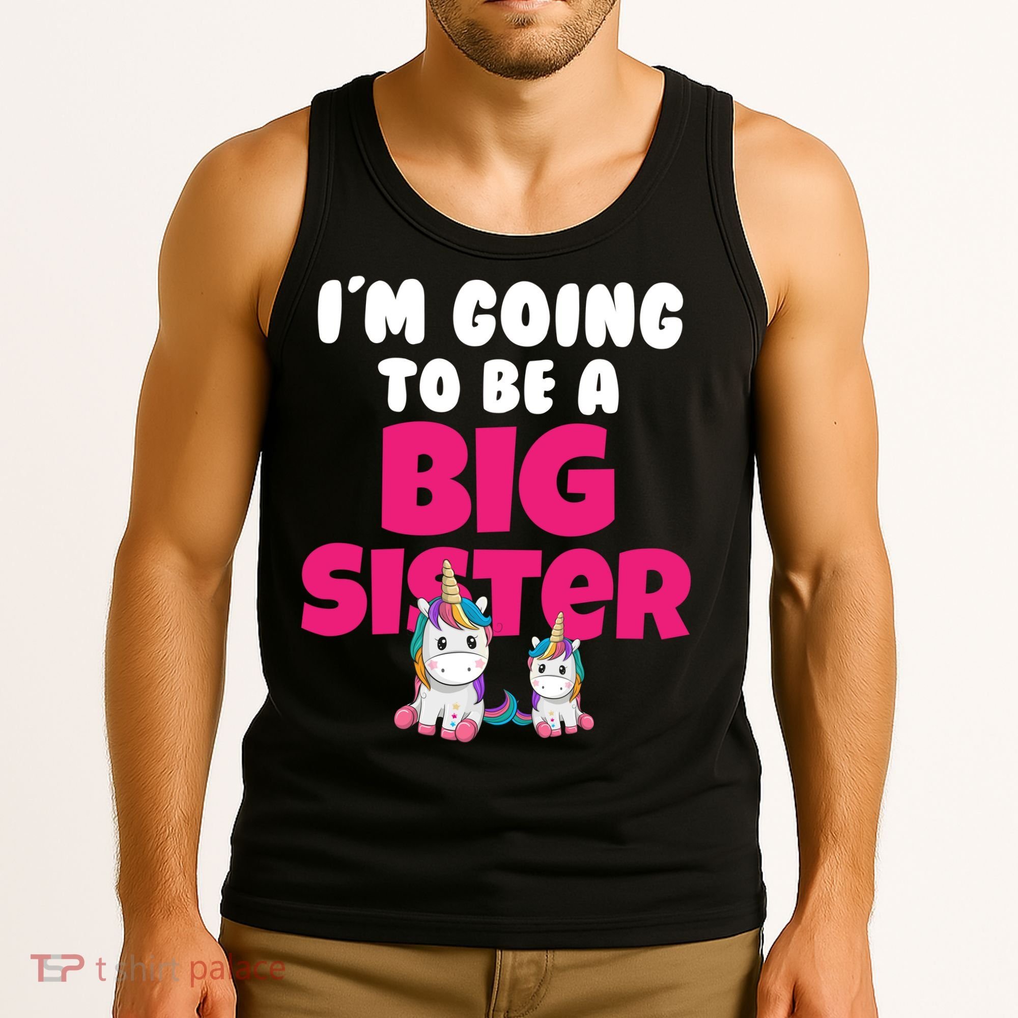 New I'm Going To Be A Big Sister Cute Unicorn Tank Top