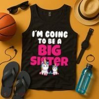 New I'm Going To Be A Big Sister Cute Unicorn Tank Top thumb 4
