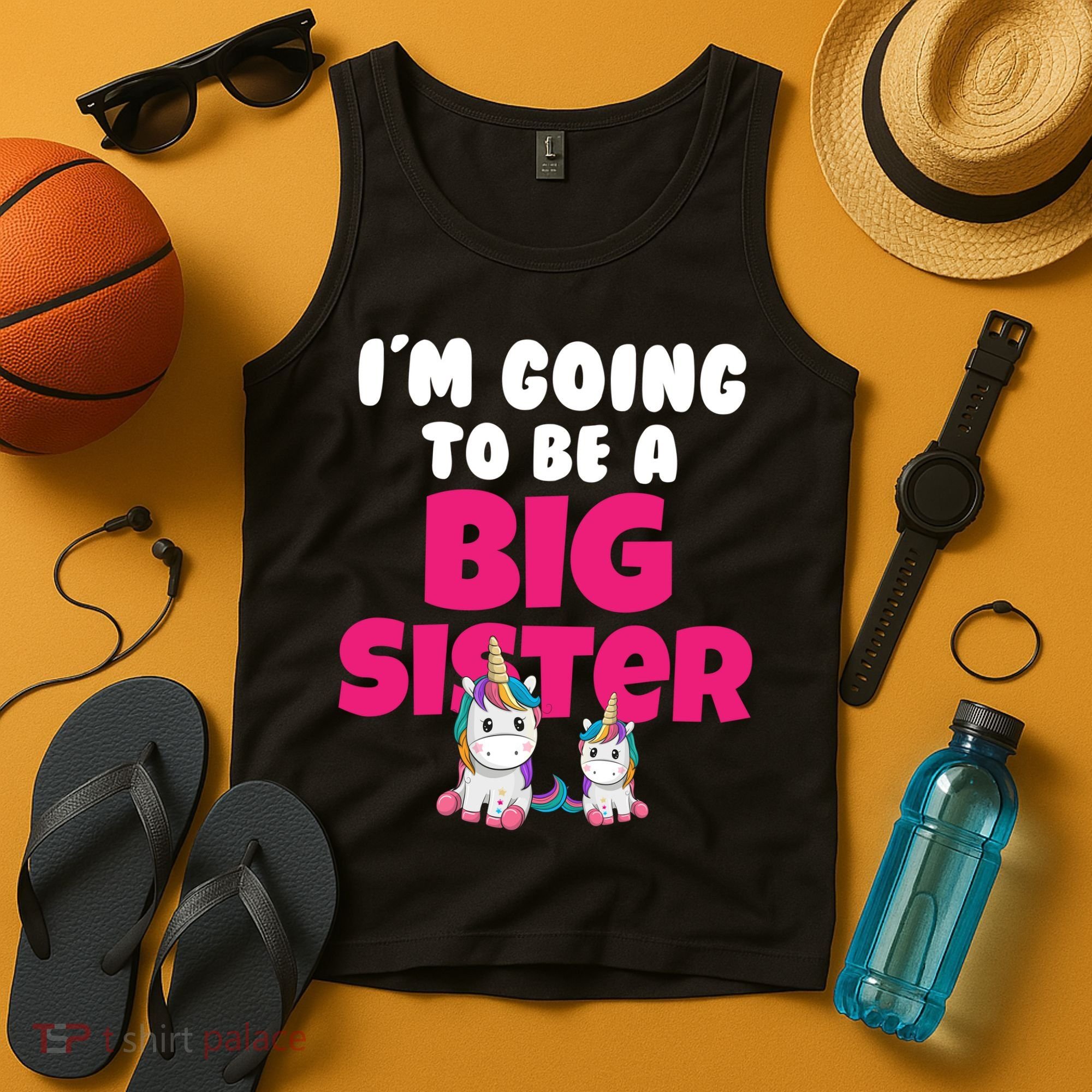 New I'm Going To Be A Big Sister Cute Unicorn Tank Top