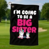 New I'm Going To Be A Big Sister Cute Unicorn Golf Towel thumb 1
