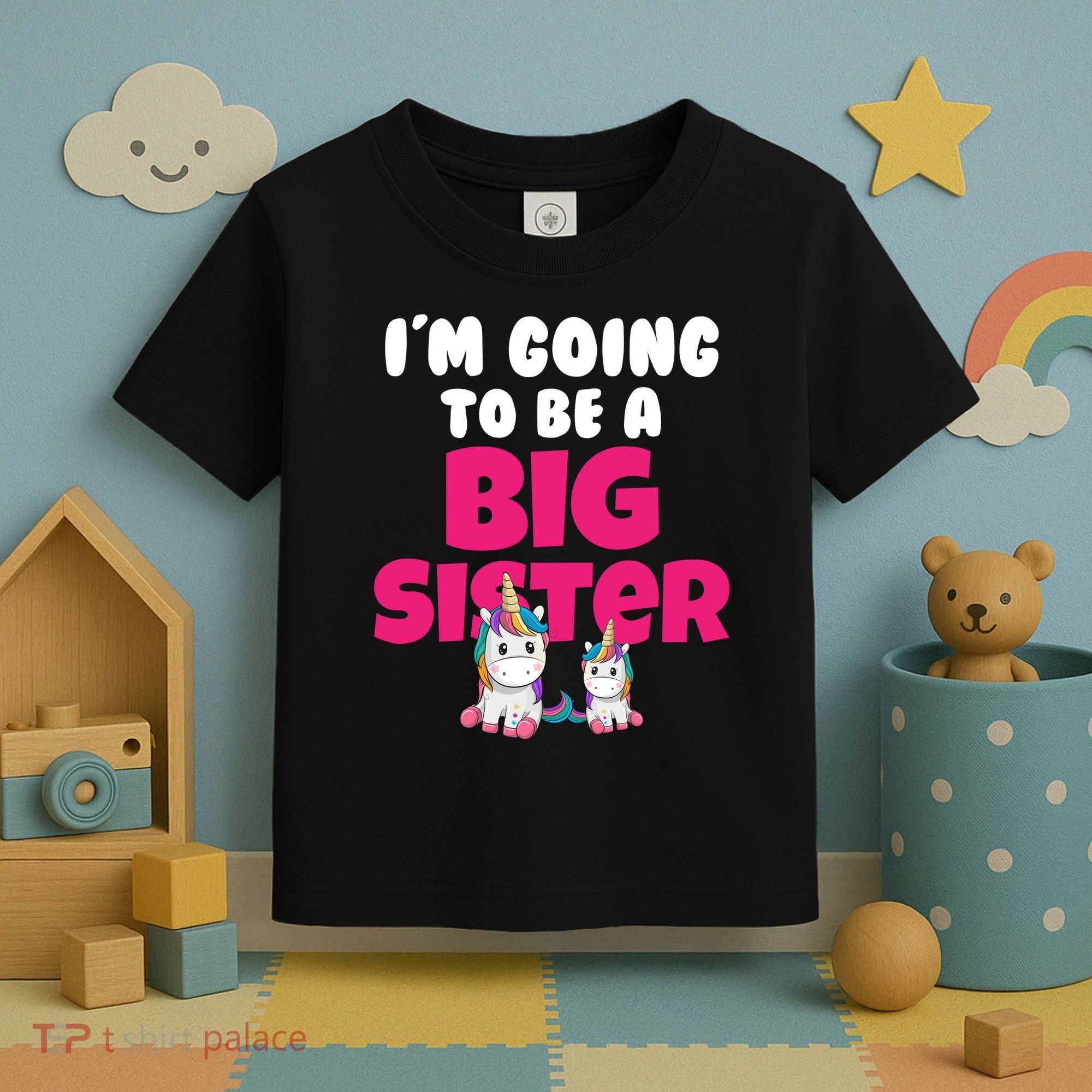 New I'm Going To Be A Big Sister Cute Unicorn Toddler T-Shirt