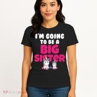New I'm Going To Be A Big Sister Cute Unicorn Women's T-Shirt thumb 4