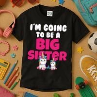 New I'm Going To Be A Big Sister Cute Unicorn Kids T-Shirt thumb 3