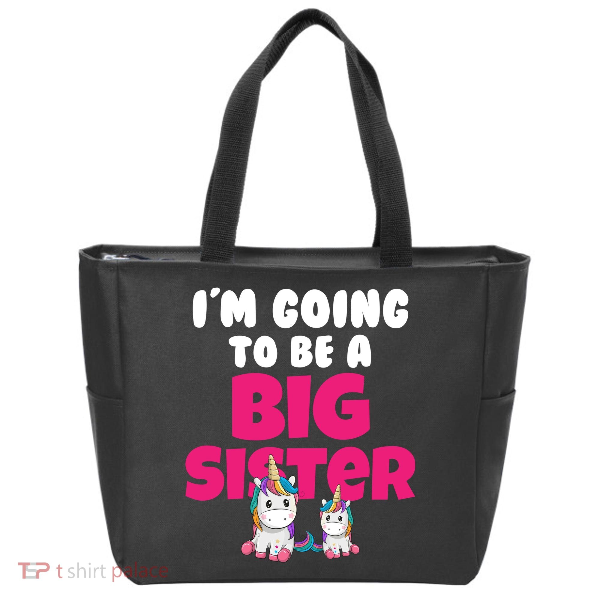 New I'm Going To Be A Big Sister Cute Unicorn Tote Bag