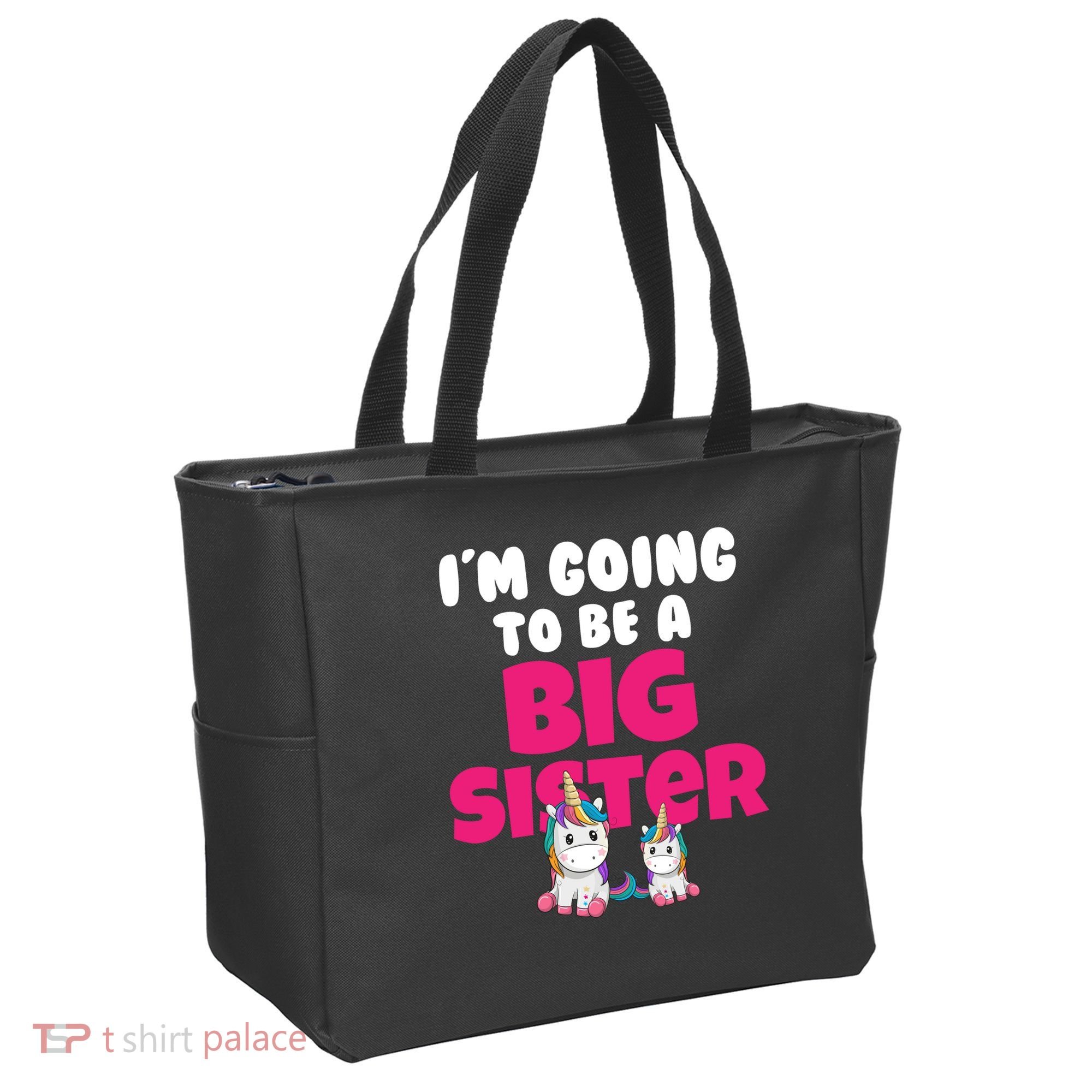 New I'm Going To Be A Big Sister Cute Unicorn Tote Bag