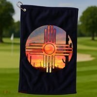 New Mexico Desert Sunset Golf Towel thumb 1