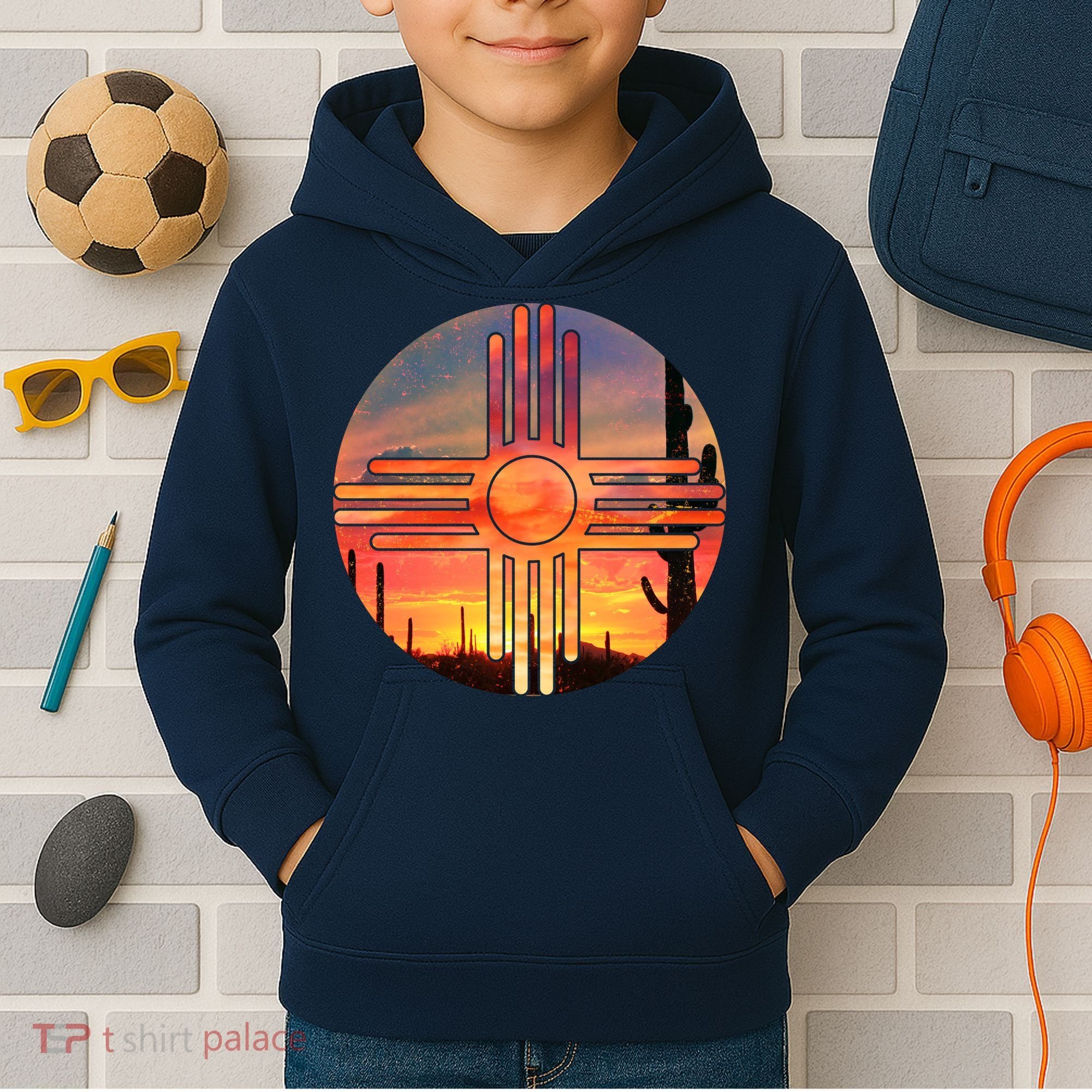 New Mexico Desert Sunset Kids Hoodie