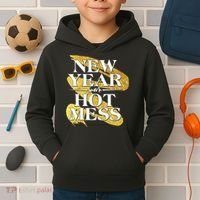 New Year Same Hot Mess Kids Hoodie thumb 2