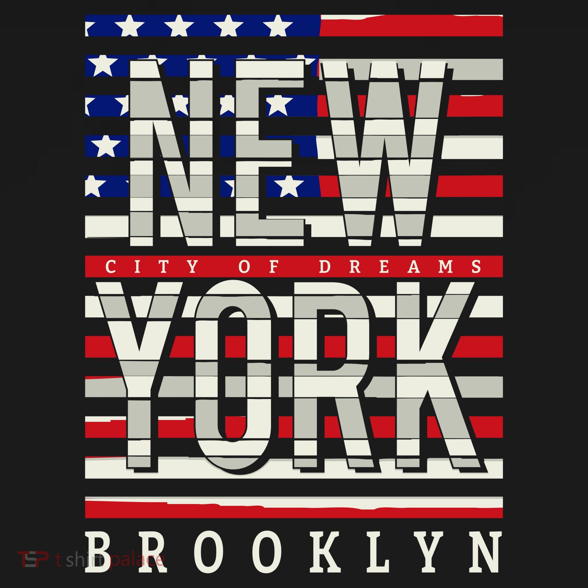 New York - City of Dreams Typography - Brooklyn USA Women's Hoodie