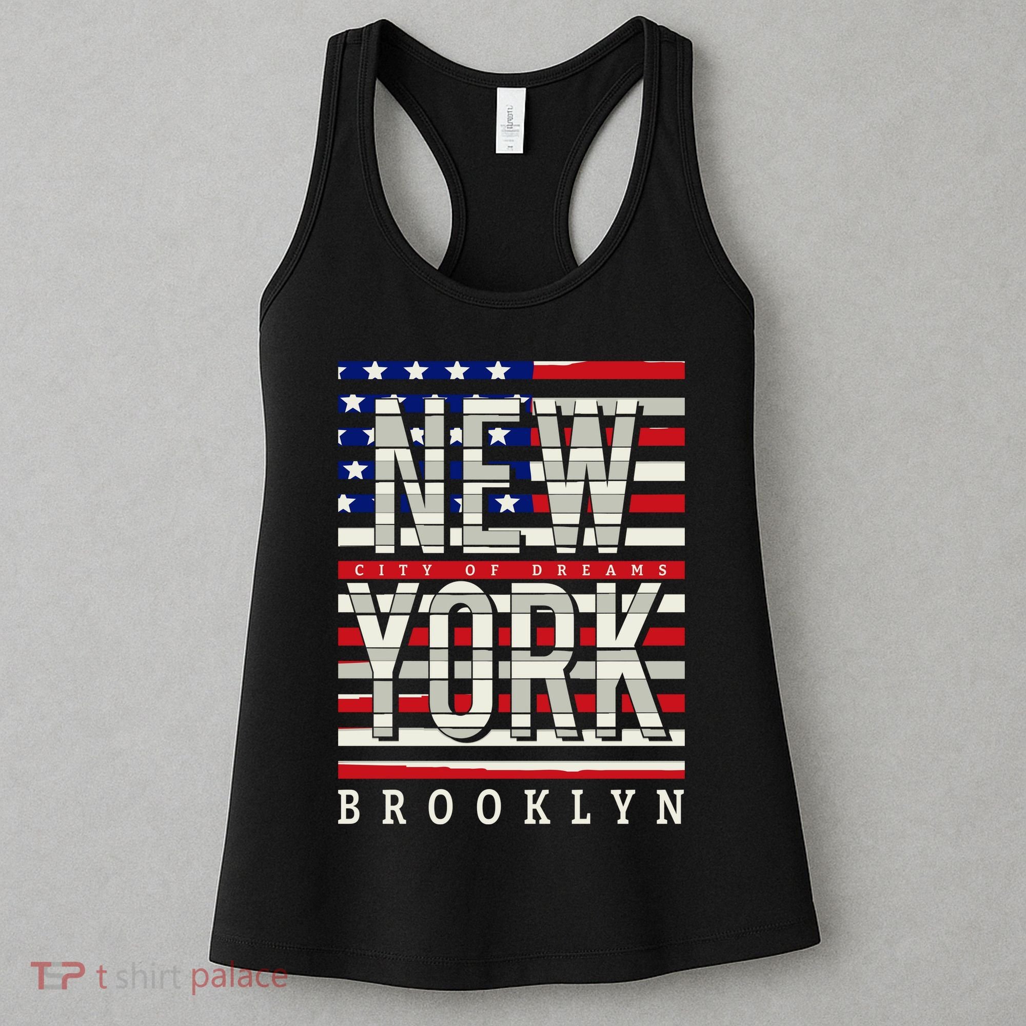 New York - City of Dreams Typography - Brooklyn USA Women's Tank Top