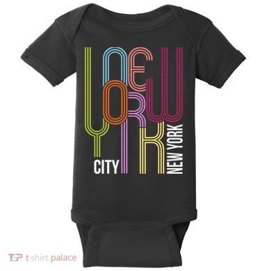 New York City Retro 80s Style Baby Bodysuit