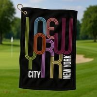 New York City Retro 80s Style Golf Towel thumb 1