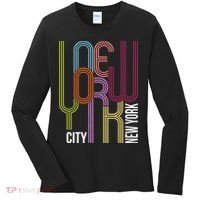 New York City Retro 80s Style Women's Long Sleeve Shirt thumb 0