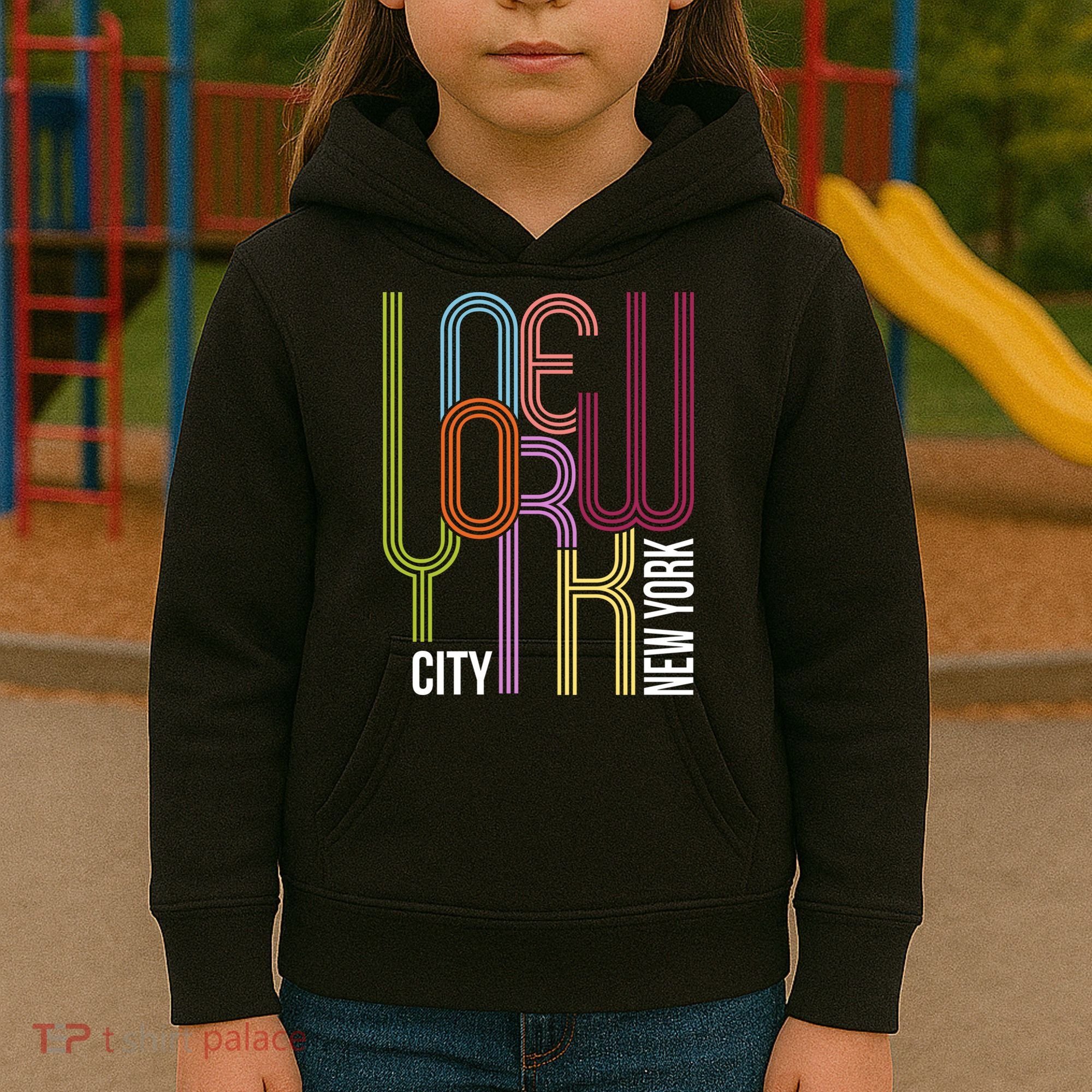New York City Retro 80s Style Kids Hoodie