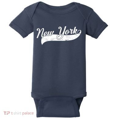 New York Classic Logo Baby Bodysuit
