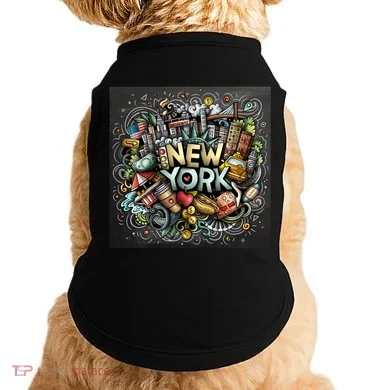 New York Illustration Doggie Tank
