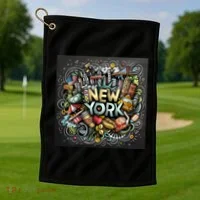 New York Illustration Golf Towel thumb 1